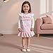 Ldaiyiu Big Sister Little Sister Matching Outfits Long Sleeve Knit Tops Sleeveless Overall Dress Toddler Fall Winter Clothes (Big Sister-Pink, 18 Months)