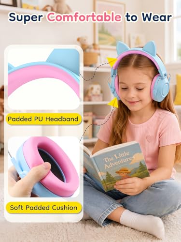 Image of Dr.meter Ear Muffs for Noise Reduction: 32dB SNR Noise Cancelling Headphones for Kids, Adjustable Kids Ear Hearing Protection for Autism Sensory, Fireworks, Concert w /Fun Stickers Blue