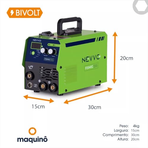 Máquina Inversora De Solda Fixmig1355 Bivolt 120a Mig Sem Gás 3 em 1 Mma Tig Com Arame NEVVO