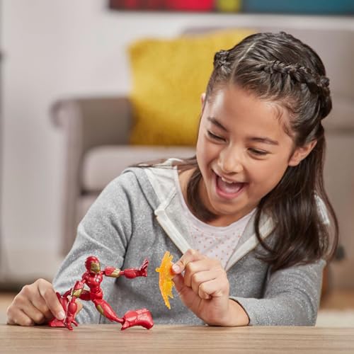 Image of Marvel Avengers Bend And Flex Action Figure, 6-Inch Flexible Iron Man Figure, Includes Blast Accessory, Ages 6 And Up