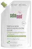 Sebamed seifenfreie Waschemulsion Olive Nachfüllbeutel 400 ml, Pflegekomplex mit Olivenöl und...