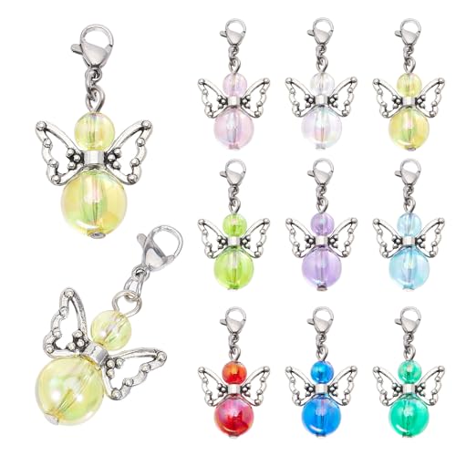 Dijes de ala de ángel para hacer joyas y pendientes de hadas con abalorios de acrílico CHGCRAFT 1