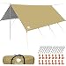 Anyoo Camping Tarp Shelter Lightweight Hammock Rain Fly Waterproof Durable Portable Compact for Fishing Beach Picnic