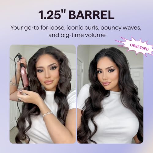 Image of Wavytalk 5 in 1 Curling Wand Set with Curling Brush and 4 Interchangeable Ceramic Curling Wands Wands, Instant Curling Hair Curler, Includes Heat Protective Glove and 2 Clips