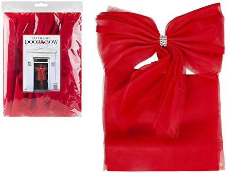 ALBERT AUSTIN Decorative Door Bow Red with Front Door Knot - for Christmas, Thanksgiving, Wedding - Hanging Decoration