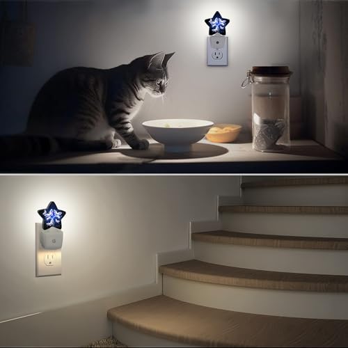 Image of Transparent Butterfly Plug-in Night Light with Dusk-to-Dawn Sensor for Bedroom,Bathroom and Living Room Sleep Friendly lamp for Women /Girls /Boys Gift,0.5W
