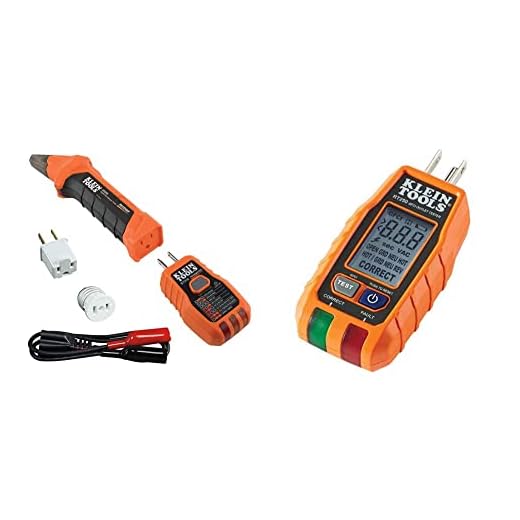 Klein Tools 80016 Circuit Breaker Finder Tool Kit with Accessories, 2-Piece Set & RT250 GFCI Receptacle Tester with LCD Display, for Standard 3-Wire 120V Electrical Outlets