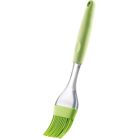 Millvado Silicone Basting Brush: Heat Resistant Cooking Brush for Oil and Sauce - Flexible Food Brush - Dishwasher Safe Basting Brush for Cooking - Green Silicone Pastry Brush / BBQ Brushes for Sauce Cover