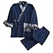 OWLONLINE Japanischer Kimono-Schlafanzug für Herren in Übergröße (Größe XL, A)