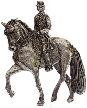 Dressage Horse-N - Dressage Horse Grille Ornament in Antiqued Nickel Finish
