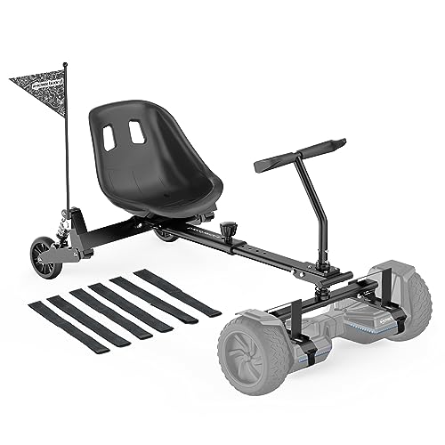 iHoverboard Q6 Hoverboard Go Kart, Hoverboard Seat Attachment with 3 Shock Absorbers & 2 Glowing Wheels, Thickened Go Kart Kit Hoverboard Accessory, More Stable Self Balancing Scooter