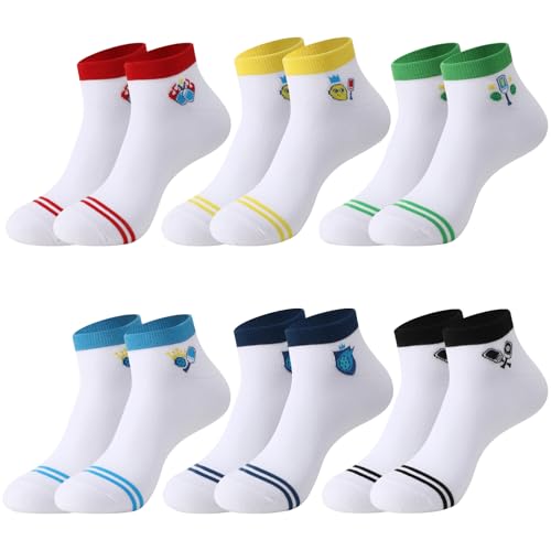 scenicamp 6 Pairs Pickleball Gifts for WomenPickleball Ankle Socks Crazy Funny Sport Athletic Socks for Pickles Lovers Women Men