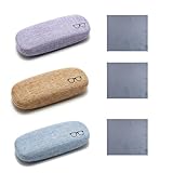 DJRDym Hartschalen-Brillenetui, große Lesebrille, Hartschalenetui für Männer und Frauen, Unisex, Hartschalenetui (blau, lila, kaffeebraun)