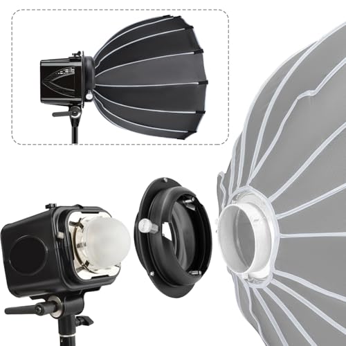 Image of FOMITO Bowens Mount Adapter Ring, Speedring Converter for Studio Flash Strobes, Softboxes, Reflectors, Beauty Dishes and Light Modifiers, Durable Metal Construction (SN-13)