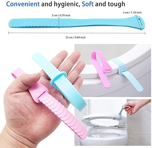 Lechengjia 8 Pairs Soft Bathroom Toilet Seat Cushion Self-Adhesive Warmer Portable Washable Reusable Health Toilet Seat Cover PadWith 2 Toilet Seat Lifter,Practical and Hygienic