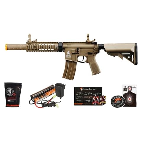 Lancer Tactical Gen 2 Durable Airsoft Gun SD M4 Polymer- Full/Semi-Auto Piactinny Rail AEG Rifle with 0.20g BBS, Charger and Battery Cover