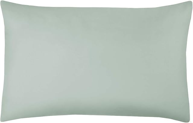 Sleepdown Housewife 2 Pillowcases Super Soft Plain Dye Pair Pack Thermal Warm Cosy Pillow Cover - 50cm x 75cm - Duck Egg