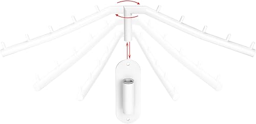 Miniatura 5 de Sumnacon 2 percheros de acero inoxidable para colgar ropa, con brazo oscilante, perchero resistente para lavandería, dormitorios, tendedero de ropa