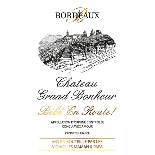 Crintiff Zwangerschapslabel voor wijnfles met gepersonaliseerde wijnfleshanger, motief: wijnrol, babyroutte, verrassing… - Image 4