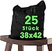 Produktbild 25 Stück Baumwolltasche 38 x 42 cm SCHWARZ unbedruckt lange Henkel Stofftasche Tragetasche Umhängebeutel Baumwollbeutel Jutebeutel ÖKO-TEX® Stoffbeutel Einkaufsbeutel Einkaufstasche leinentasche