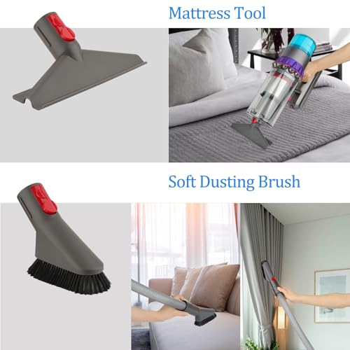 Reinigungsset für Trocknerabluftkanäle und Bürstenaufsatz-Set für Dyson Gen5, V15, V15s, V12, V11, V10, V9, V8, V7, Absolute, Detect, Cyclone, Fluffy, Mattress, Outsize – Zubehörset für Staubsauger