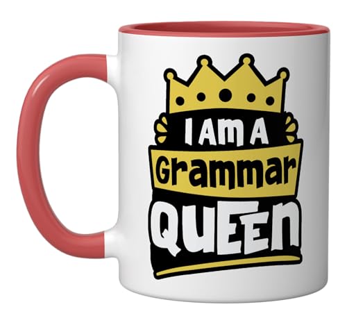 Taza de cerámica para profesor de inglés, 11 oz rojo/blanco miniatura 1