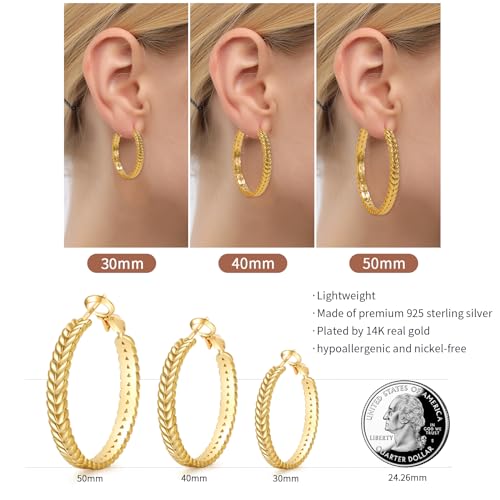 Pabbeu JY MSNH 50MM G Gold Plated Hoop Earrings thumb #2