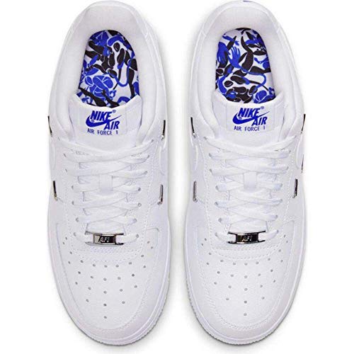 Nike Women's Air Force 1 '07 Shoes, White/Hyper Royal/Black/White, 8.5