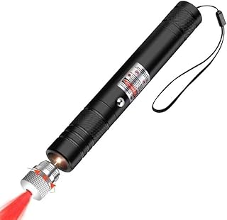 Laser Pointer High Power Rechargeable Lazer Pointer, Laser Pen with Long Range Adjustable Focus with Star Cap, Laser Pointer Pen Suitable for Outdoor, Astronomy, Cats Dogs (Red)