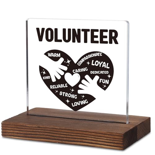 Appreciation Volunteer Gift, Inspirational Thank You Gift for Volunteers Office and Home Decor, Meaningful Recognition Gift for Community Workers Non-Profit Staff Decorative Signs TAK20