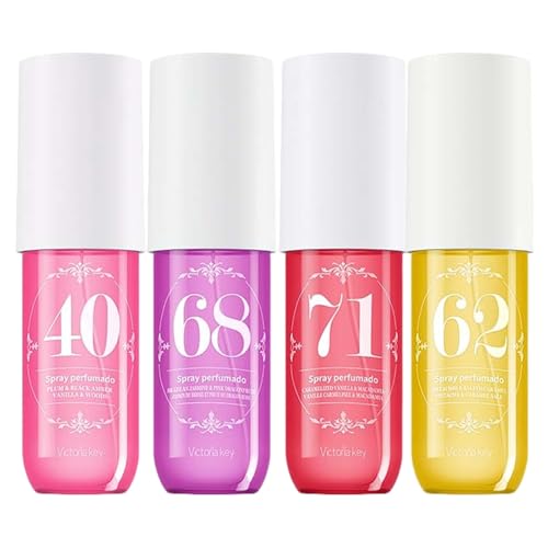 Homiliky 4pcs Hair & Body Fragrance Mist Set | Long-lasting Fruity Perfume for Women | Eau De Parfum Gift Bundle (Ocean Air, Vanillawoods & More) 90mL/3.0 fl oz.