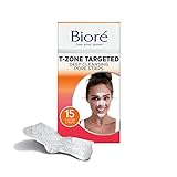 Bioré T-Zone Targeted Deep Cleansing Pore Strips, (5 Nose + 5 Face + 5 Chin Pore Strips), Blackhead Pore Strips for the T-Zone Area, 15 Count