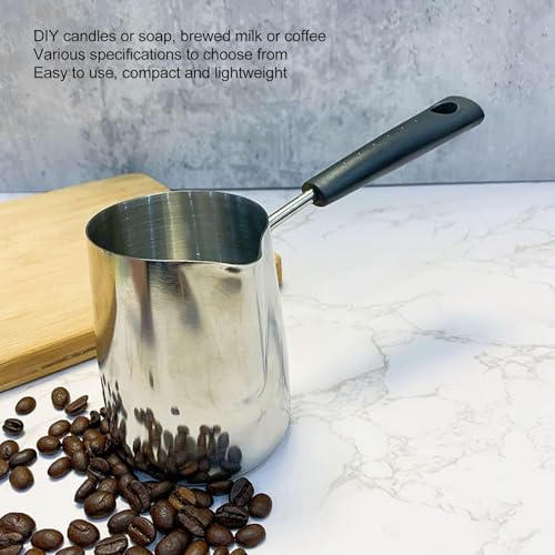Turkish Coffee Pot, 600ml/20oz Turkish Coffee Pot Arabic Coffee Pot Milk Frothing Pitcher Milk Warmer Turkish Tea Pot Espresso Coffee Decanter Mini Saucepan with Spout Milk Pot - Thumbnail 3