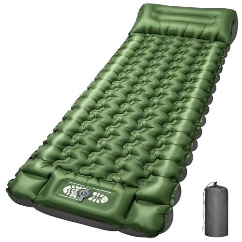 Oramoose Lightweight Backpacking Sleeping Pad with Foot Pump, 4 Inch