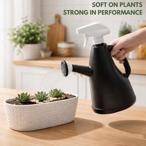 Image of Urban Upvan Watering and Spray Dual-Use Watering Can 1L | Garden Watering Sprayer Bottle with Adjustable Nozzle | Indoor Outdoor Plant Watering Tool for Home, Balcony & Garden (Black)