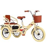 【Outdoor cruiser trike】Fully equipped with all the features of an adult tricycle.The pedals exert force to drive the chain drive to make the wheels roll forward.The handlebar can be turned left and right and also has a handbrake, allowing children to...