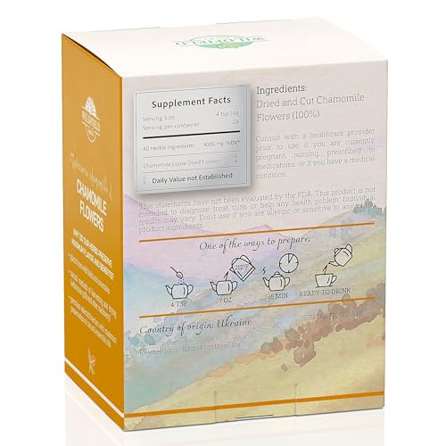 Image of 4 oz. Chamomile Tea Loose Leaf Dried Chamomile Flowers Manzanilla Tea (Matricaria Chamomilla) - 113g Camomile Flower Herb Flores De Manzanilla