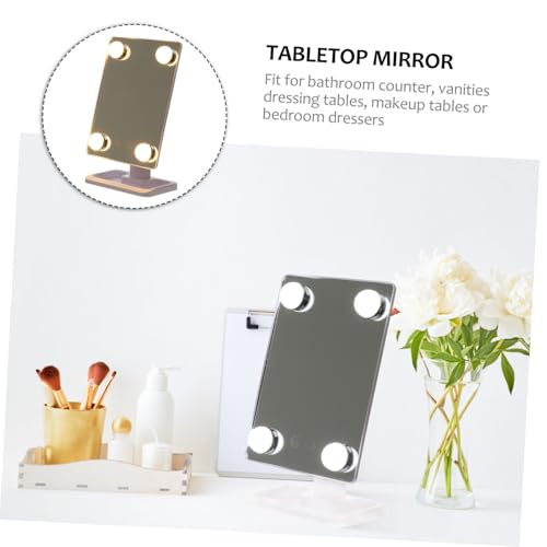 Miroir de maquillage pivotant LED grand format avec 3 modes d'éclairage de table - 8