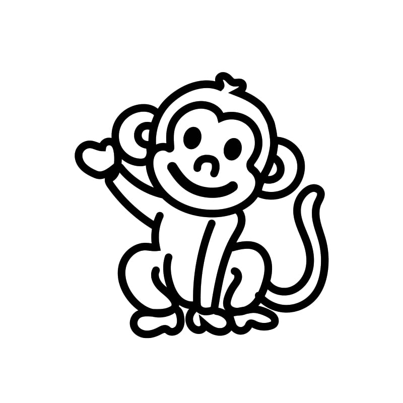 Produktbild von Stemplino Ministempel - Anton Affe - Holzstempel Für Tagebuch Planer Bullet Journal Planner Stempeln Zoo Tiere Dschungel