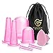 Produktbild Silikon Schröpfen, Anti Cellulite Cups Entferner Massagegerät mit Körper Schröpfen, Gesicht schröpfen, Auge schröpfen, Gesichtsreinigungsbürste und Kordelbeutel, 7 pcs Anti Aging Rosa