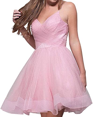 Wchecalino Black Short Glitter Homecoming Dress For Teens Spaghetti Straps V-Neck Party Prom Ball Gowns 4 #TOP4