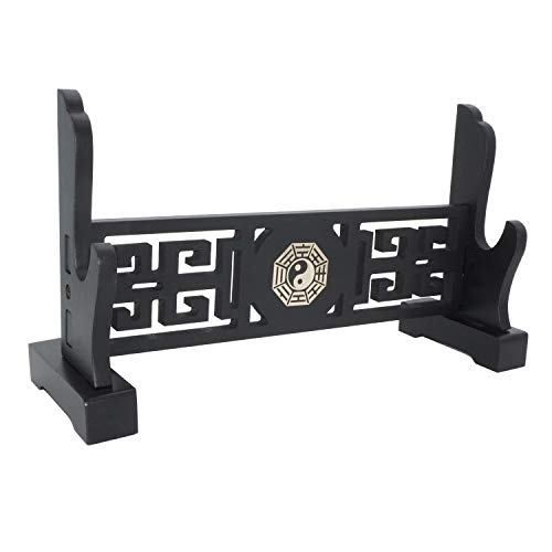 Eforlife Sword Stand Weapon Display Stand Katana Genji Japanese Samurai Sword Blade Gladius Templar Medieval Sword Stand Holder Tai Chi Bagua Style (1-Tier)