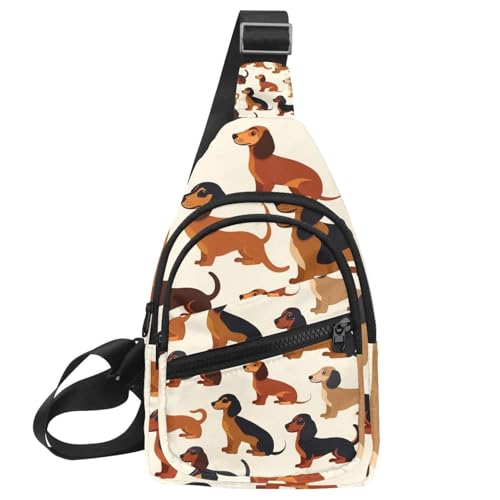 Sac banane motif teckel pour randonnée et voyage pour femme homme