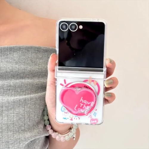 Coque Galaxy Z Flip6 chaîne cœur graffiti pour vos sorties urbaines
