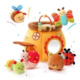 Koty Baby Toys 0-6 Months,Bee House Sensory Toy, Interactive Plush Beehive wtih rattles, queaker, Mirror, Busy Montessori Soft Toys for Toddlers 0-3,Development Toy for Infants 6-12 Months