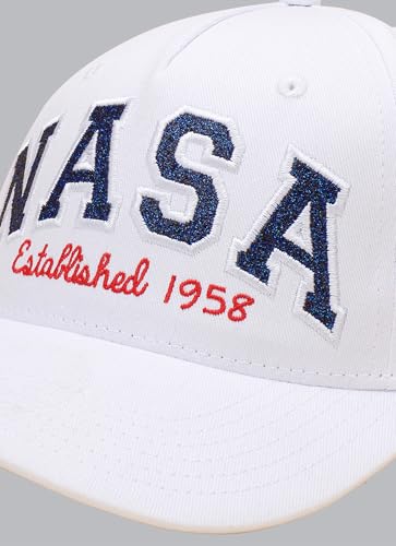 Image of Free Authority Official NASA Embroidered White Cap for Men & Women | Adjustable Closure