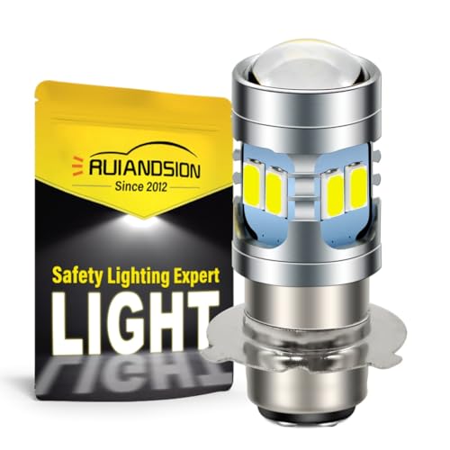 Ruiandsion P15D-25-3 Bombilla LED 6000K Blanco 6V-30V para moto miniatura 1