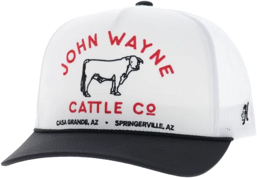 HOOEY John Wayne Cattle Co. Trucker Hat - Adjustable Snapback, Mesh Baseball Cap