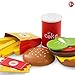 D.O.T Wooden Fast Food Burger Fries Deluxe Dinner Set - 26 PCS