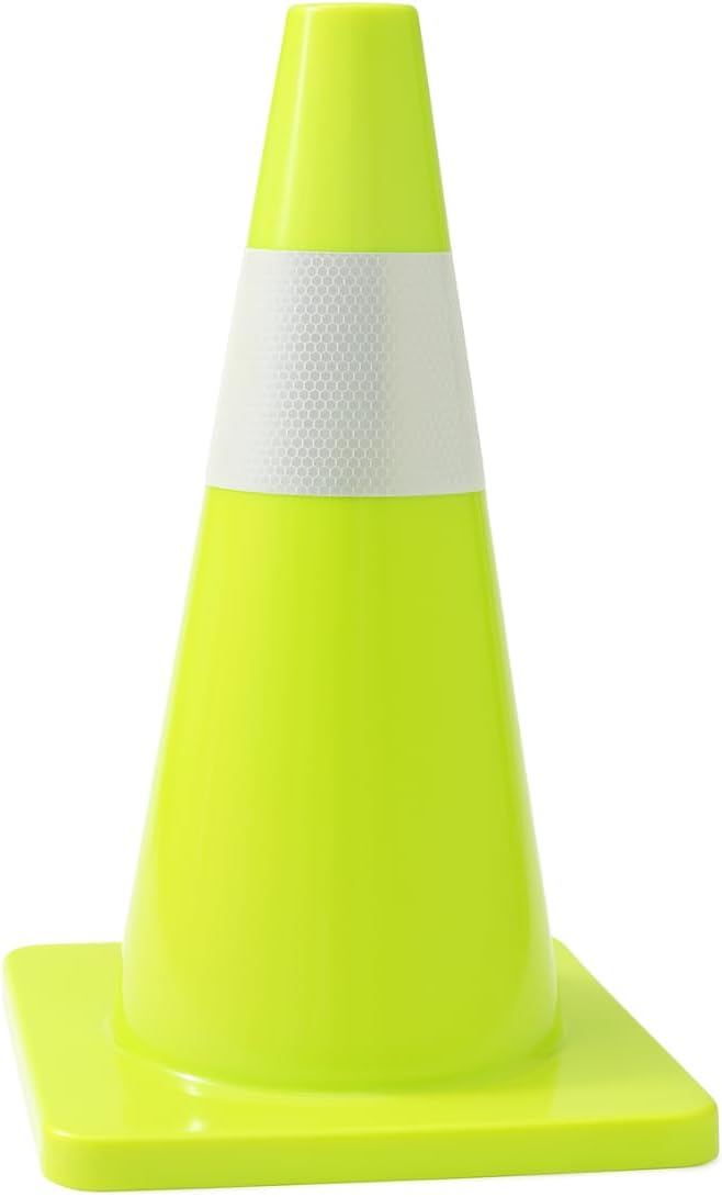 28" (71.1 cm) PVC Safety Cone | Reflective Stripes for Enhanced Visibility | Robust Construction | Slip-Resistant Base | Versatile Usage | Professional-Grade Road Safety Gear